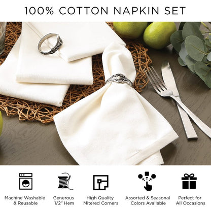 DII Buffalo Check Collection, Classic Farmhouse Cloth Napkin Set, 20x20, Pink & White, 6 Piece