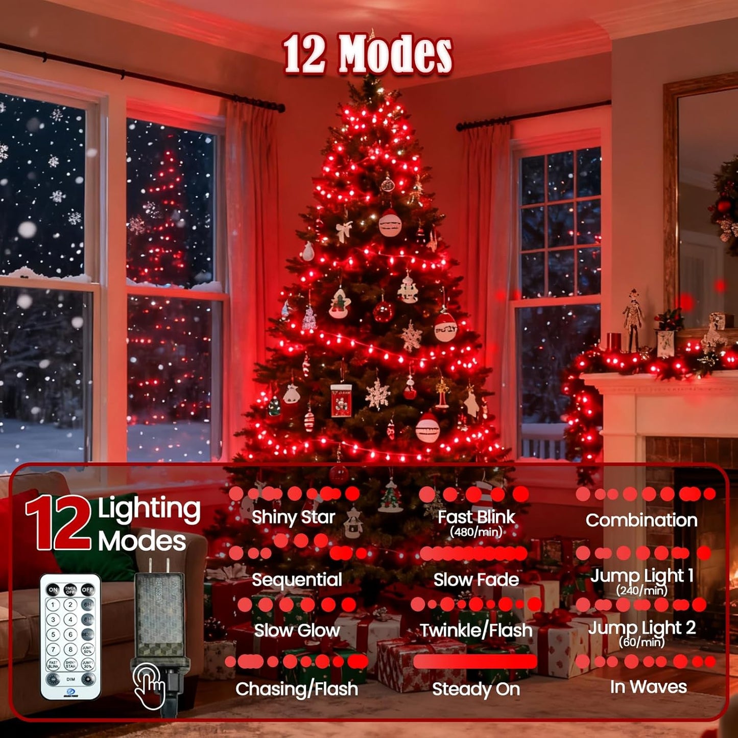 2026 88ft 240LED 12Modes, 7Voice Commands New Voice Control Smart Valentine String Lights Outdoor/Indoor | String
