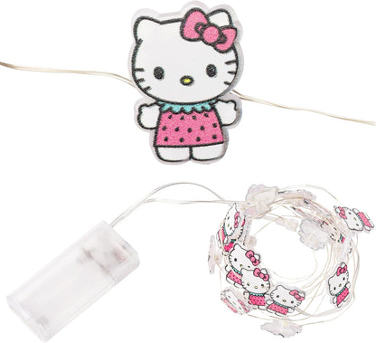 20ct 7 (2 Silver Buffalo Sanrio Hello Kitty Strawberry Dress Decorative String Lights, Feet Long, Battery Powered AA