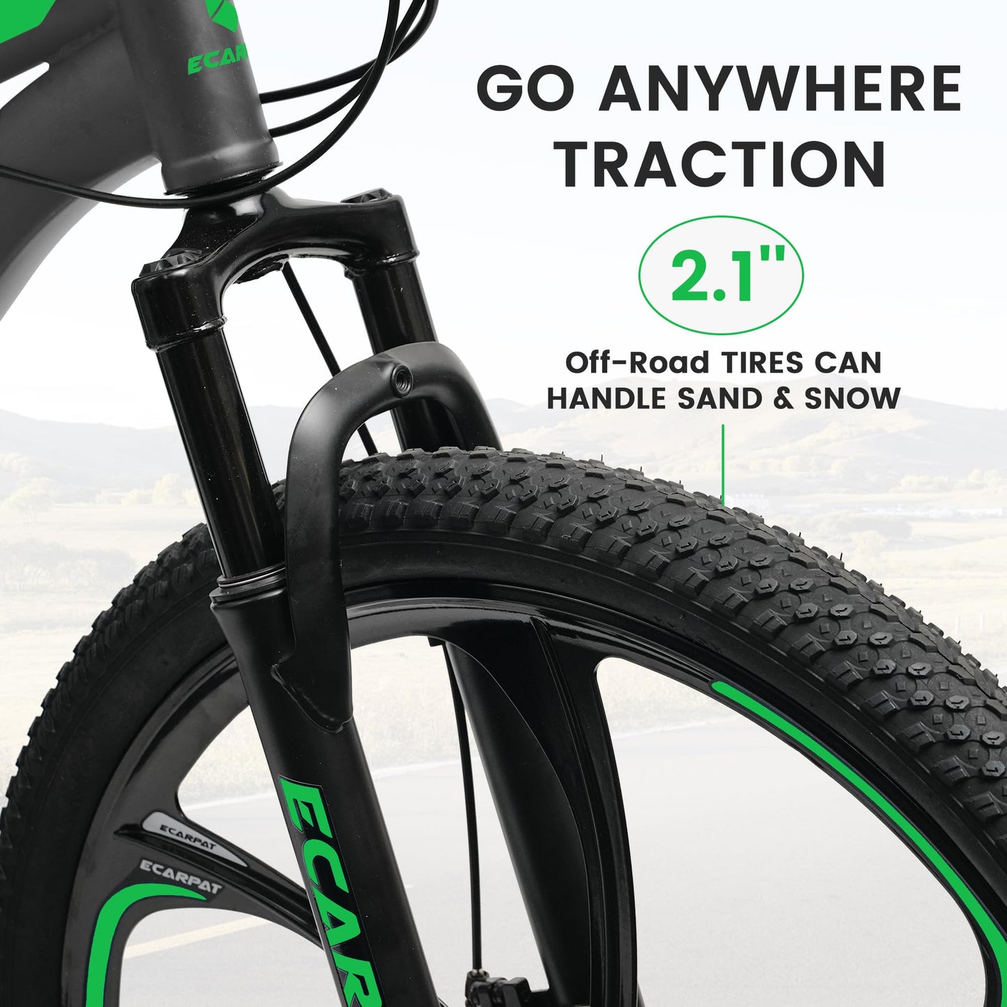 Ecarpat 26 Inch Full Suspension Mountain Bike, 21 Speeds Dual Disc Brake, Men Women Carbon Steel Mountain Bike, Adult Trail Beach Snow Commuter City Bikes