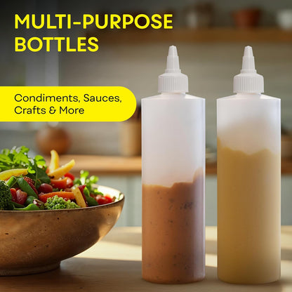 16 OZ 2 PACK BRIGHTFROM Condiment Squeeze Bottles, Empty Squirt Bottle with Twist Top Cap, Leak Proof - Great
