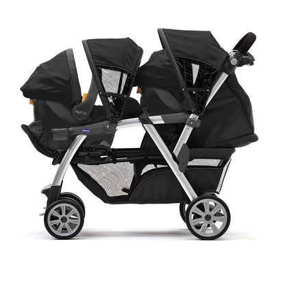 Chicco Cortina Together Double Stroller - Minerale, Black/Silver