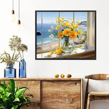 Vase Flower Paint by Numbers for Adults with Framed Canvas-with Wooden Easel,Paint by Number on Canvas Flowers,DIY Acrylic Oil Painting Kits with Brushes Nice Gift Box for Home Wall Decor(16x20inch)