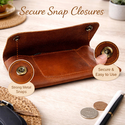 TheAntiq Leather Currency Pouch, Currency Organiser, Dollar Bills Holder, Bills Organizer, Money Envelope with Mobile Pocket, Money Bag For Men & Women (TAN)