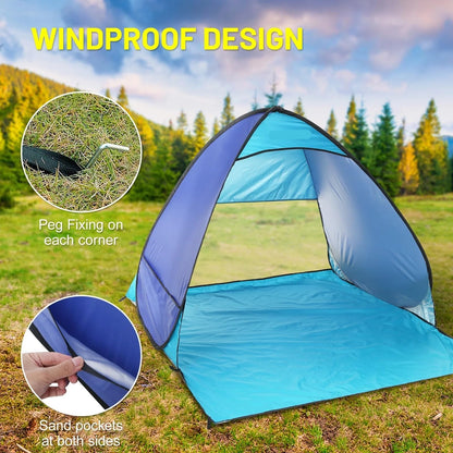HYUIO Pop Up Tents Automatic Instant Pop Up Beach Tent Lightweight Outdoor Beach Shade Sun Shelter Tent Canopy Cabana with Carry Bag Adult Pop Up Tent