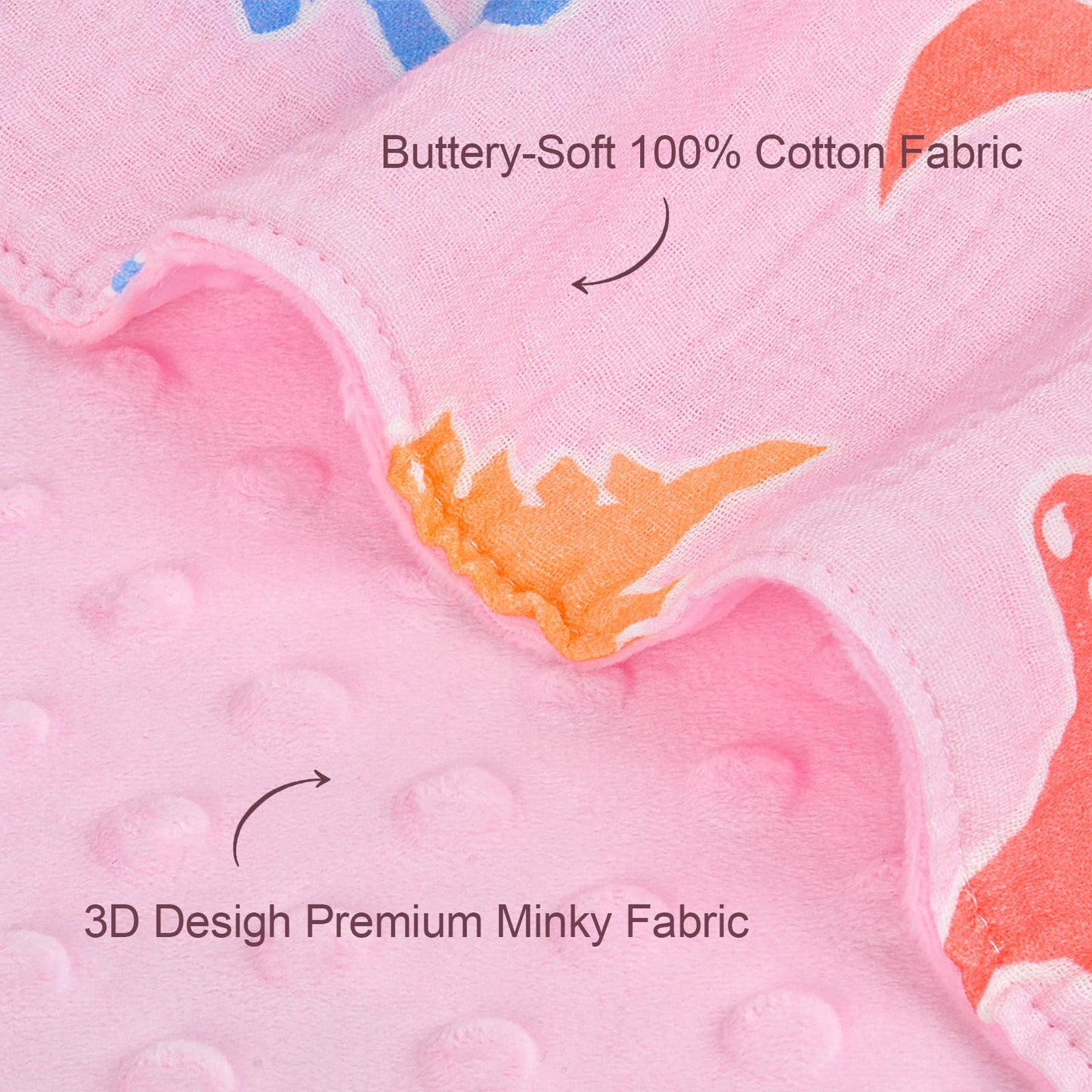 Pink Bow Baby Blankets for Girls, Soft Pink Bow Nursery Minky Blanket with Muslin Front and Dotted Fleece Back for Newborn Warm Pink Cute Blankets for Infant Toddlers 30 x 40in