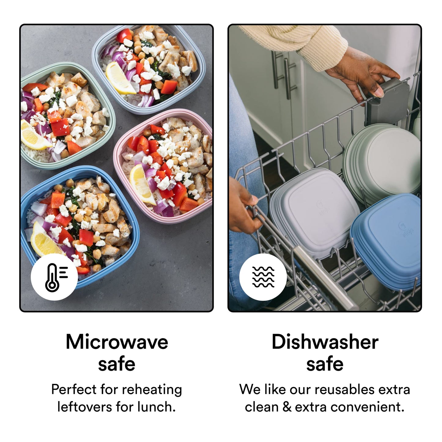 STOJO Collapsible Sandwich Box – 24oz, Reusable Food Storage Container, Silicone Bowl for Hot/Cold Food – Meal Prep, Lunch, Camping, Hiking – Dishwasher Safe (Cashmere, Set of 1)
