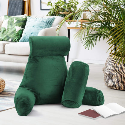 2 Clara Clark Reading Pillow with Shredded Memory Foam Includes Neck and Lumber Support Pillows, Designed for Sitting