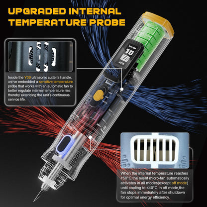Wireless Ultrasonic Cutter, 40kHz Vibration & 2 Cutting Modes, Includes 50 Replacement Blades & Display Case, Multifunctional Sonic Knife For 3D Printing, Woodworking, Model Mods, Prototyping & DIY