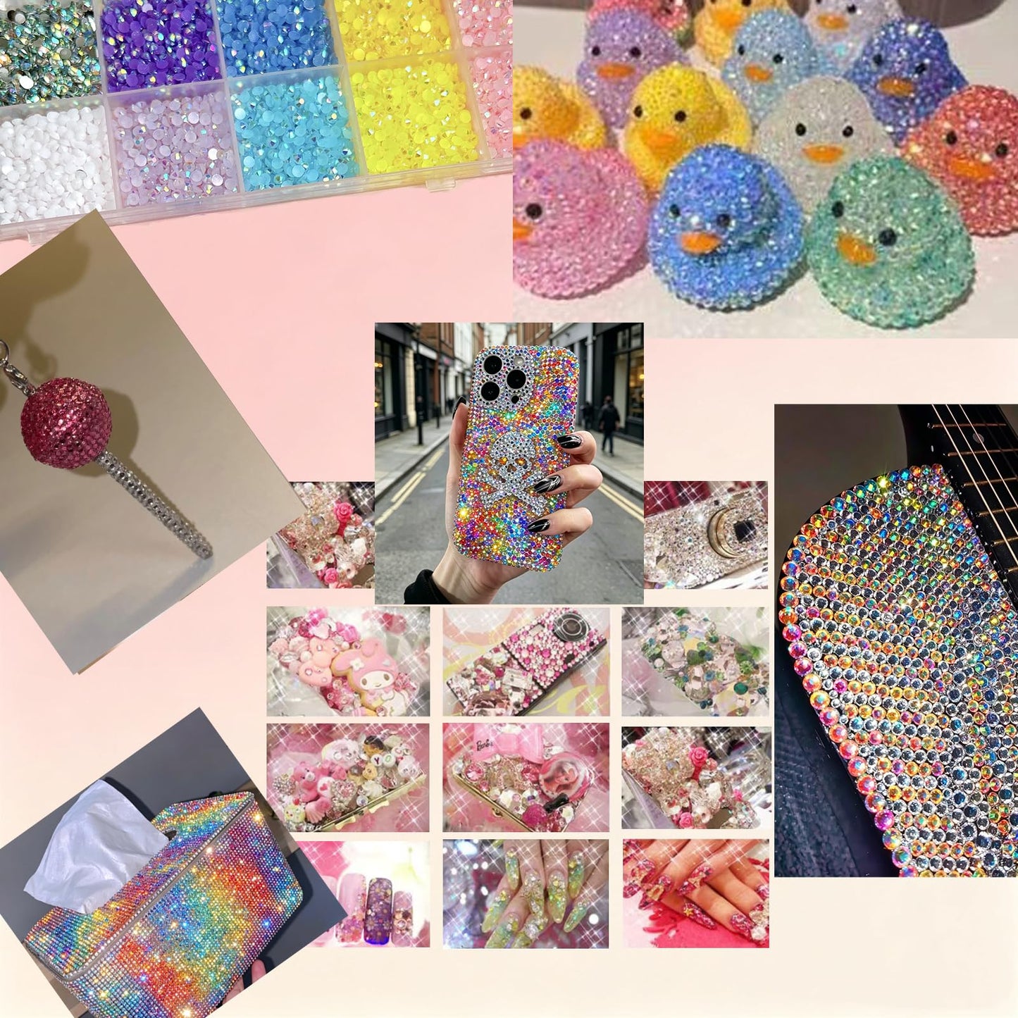 40000 Pcs 40 Colors Resin Jelly Rhinestones for Bedazzling, Multicolor 3mm Flatback Gems for Diamond Art, Bedazzler Kit with Rhinestones and Tools, Rainbow Flatback Rhinestones