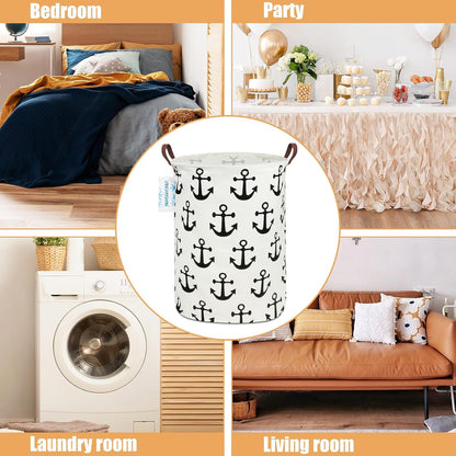 LANGYASHAN Laundry Basket Canvas Fabric Collapsible Organizer for Storage Bin Toy Bins Gift Baskets