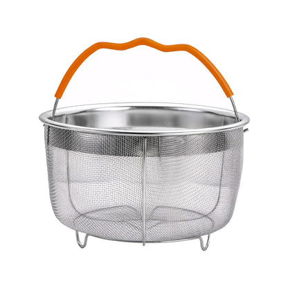 ICEICE Steamer Basket for Instant Pot Accessories 6 & 8 Qt - Stainless Steel Mesh Strainer Insert - Vegetable Steamer for Cooking Broccoli, Eggs, Pasta - Fits All Pressure Cooker Pots - Silver