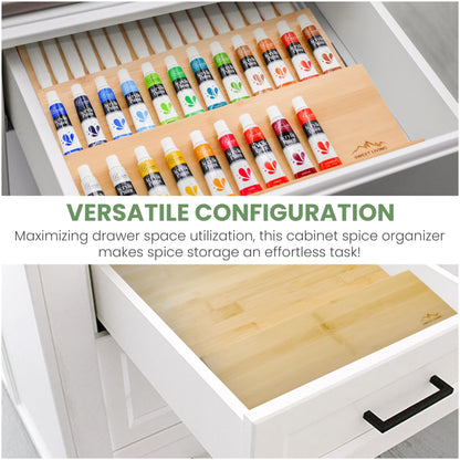 Sweet Living 4 tier spice rack drawer organizer for Kitchen Cabinets | Wooden spice drawer organizer, Space-Saving kitchen drawer organizer for Neat In-Drawer Spice Storage