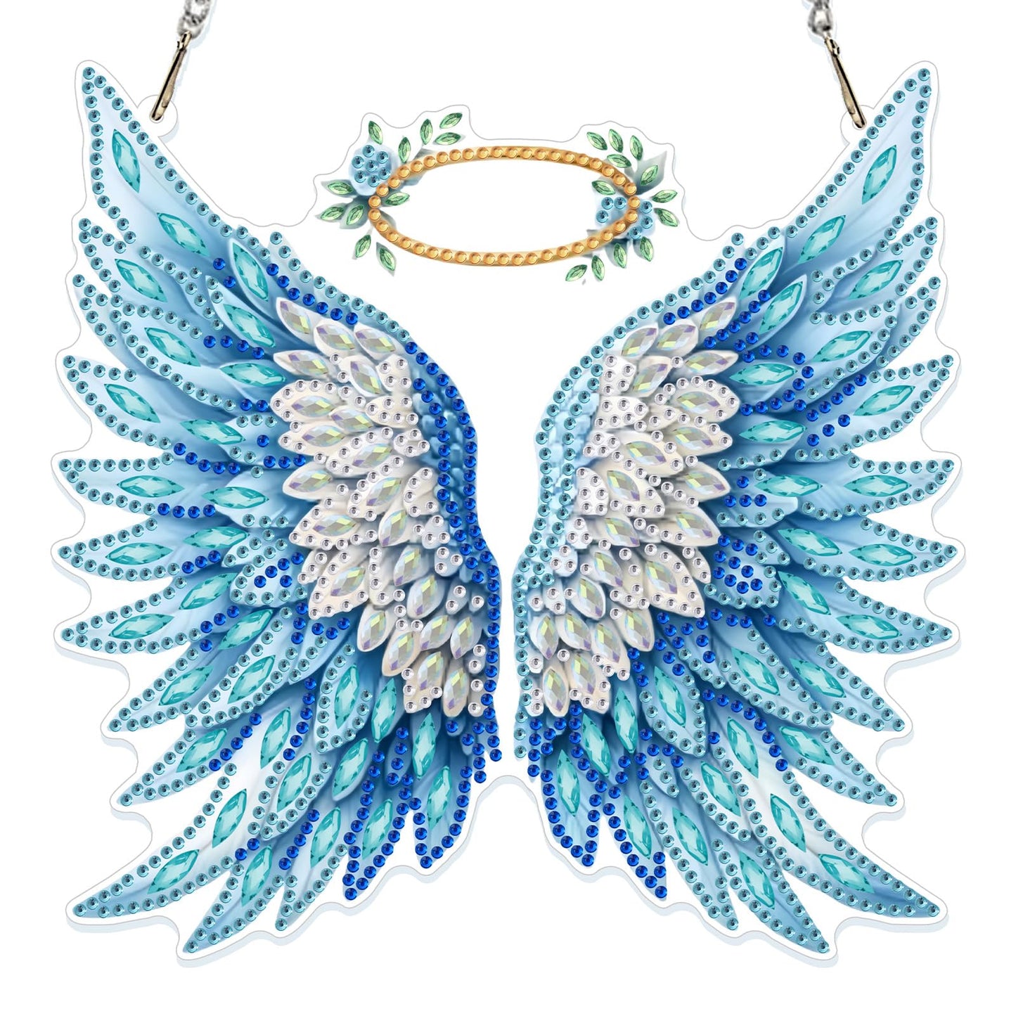 GHHKUD Wings Diamond Art Hanging Kit for Adults, DIY Double Sided Diamond Painting Hanging Kits Adults, Special Shaped Acrylic Ornaments Pendants for Window Home Garden Wall