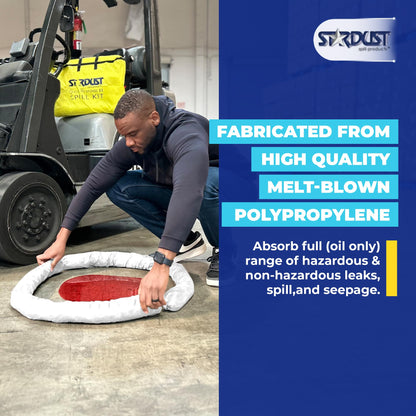 Stardust Spill Products Oil-Only Spill Kit – OSHA Compliant Solution for Vehicles, Industrial, & Restaurant Use, Emergency Response Oil Cleanup, 12-Pack