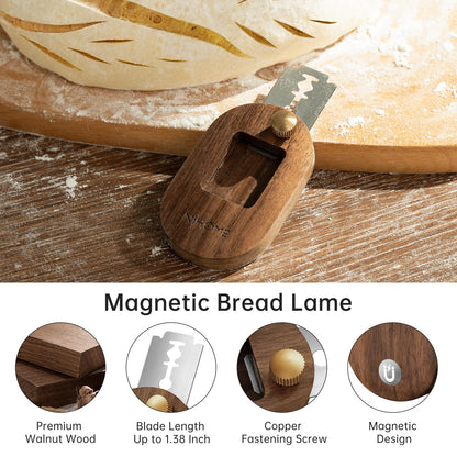 NiHome Cast Iron Bread Pan Set with Lid, 2 Loaf Pans + 2 Silicone Mats + Bread Lame, Heavy-Duty Cast Iron for Even Heat & Crisp Crust, Dual-Pan Design for Covered or Open Baking, Dishwasher-Safe Mats