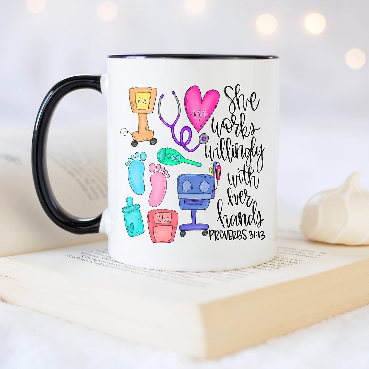 YouNique Designs NICU Nurse Mug - 11 Ounces Labor and Delivery Nurse Coffee Cup, Neonatal Intensive Care RN (Black