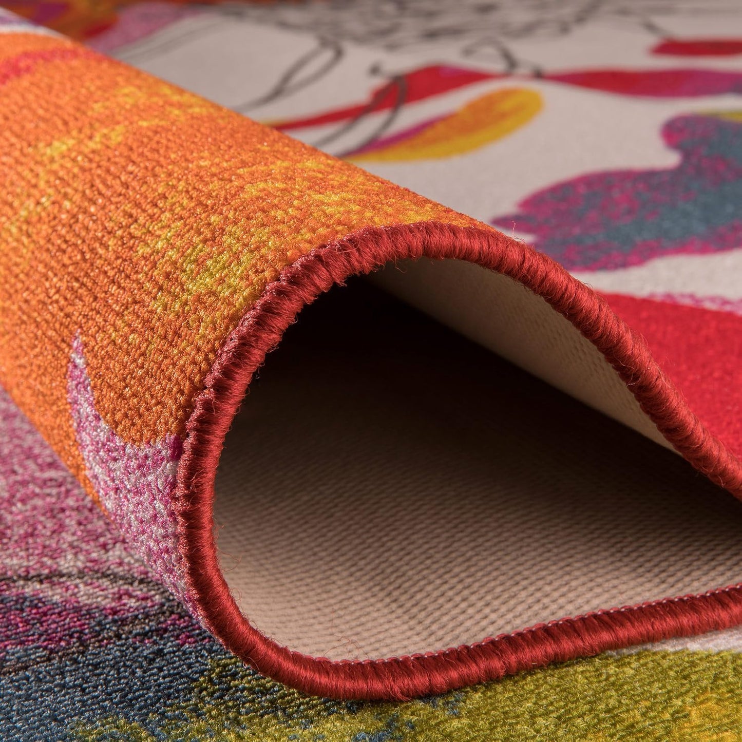 Rugshop Modern Bright Flowers Non-Slip Area Rug, 20" X 30" Multi