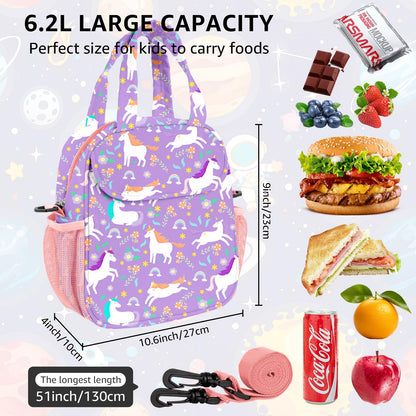 ZAZIWZ Lunch Bag for Kids Insulated Lunch Boxe for Girls Boys Small Reusable Cooler Tote Lunchbox Back to School Cute Lunchbag for Teens (unicorn)