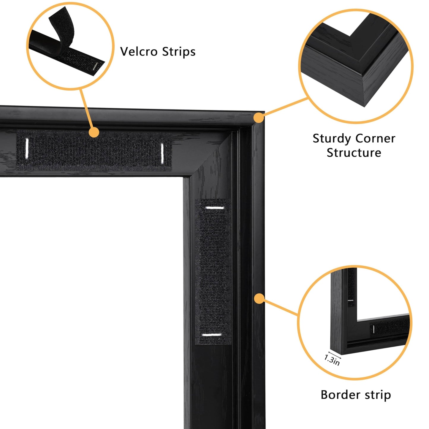 CCPEAR 8x10 Canvas Frame, Black Floating Frames for Finished Canvas Painting, Vertical or Horizontal Wall Hanging Floater Frame with Adhesive Velcro for wall Art, 1 Pack.