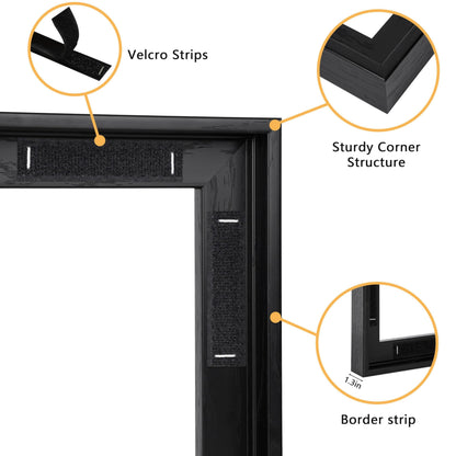 CCPEAR 8x10 Canvas Frame, Black Floating Frames for Finished Canvas Painting, Vertical or Horizontal Wall Hanging Floater Frame with Adhesive Velcro for wall Art, 1 Pack.