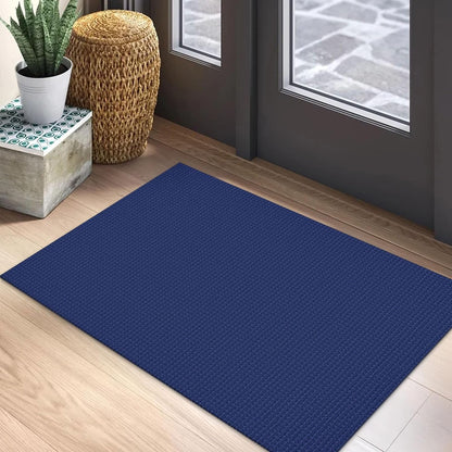 EARTHALL Boho Area Rug 2x3 Ft Washable Rugs for Entryway, Dark Navy Braided Throw Rug with Rubber Backing for Indoor