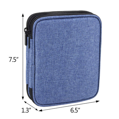 Teamoy Organizer Case for Interchangeable Circular Knitting Needles, Crochet Hooks and Knitting Accessories, Keep All in Place and Easy to Carry, Blue (No Accessories Included)