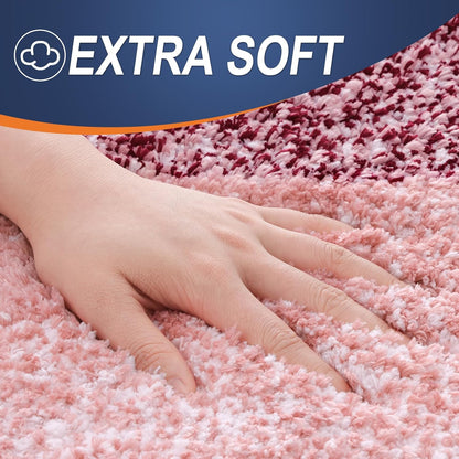 OLANLY Bath Rugs Mat - Extra Soft Microfiber, Quick Dry & Machine Washable | 24x16 Inches, Red