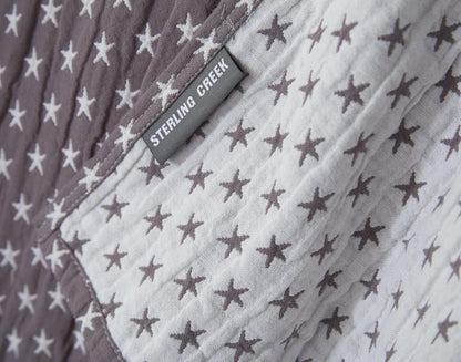 Sterling Creek Dawson Star Muslin Blanket Twin Three Layers Lightweight Breathable Cotton Gauzy Blanket for Adults, All