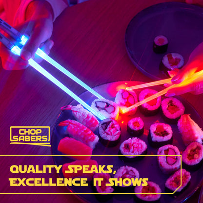 LightSaber Chopsticks Light Up Saber Led (4 Pairs, Red Blue Green Purple)