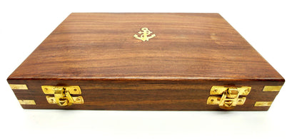 Proportional Divider Set of 5, Full Brass dividers with Executive Wooden Box, Single Handed 8" Brass Navigational Dividers Compass Set for Maritime, Naval, Geometry and Drafting