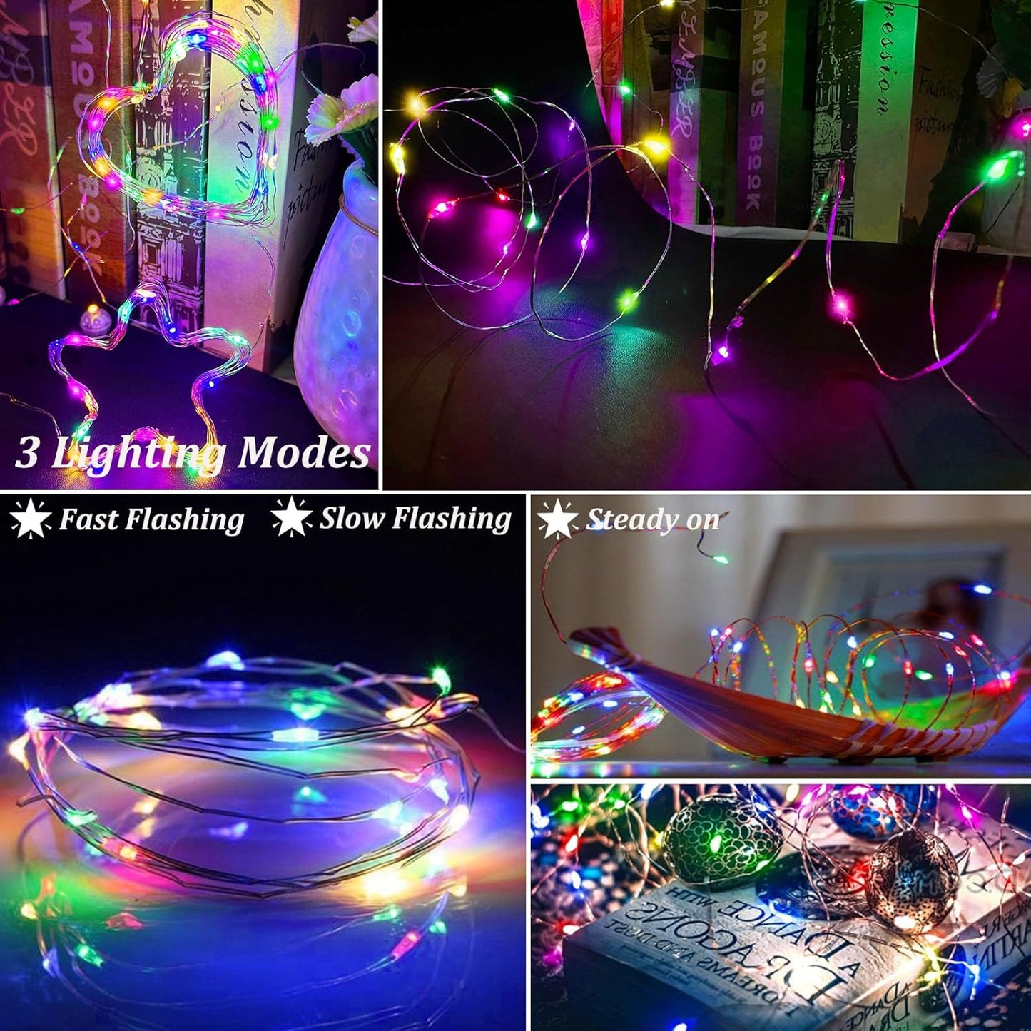 24 Pack 7 20 AIKEI LED Fairy Lights Battery Operated, String Lights Waterproof Feet Led Firefly Starry Lights