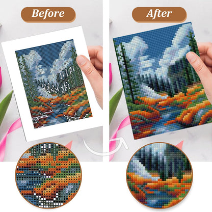 Aestalrcus 12 Pcs Small Diamond Art Kits, National Park Landscape Diamond Art Kits for Adults, DIY Square Diamond Painting 3-Hour Gem Painting for Gift Home Desktop Decor 6.7x8.3 Inch(Without Frame)