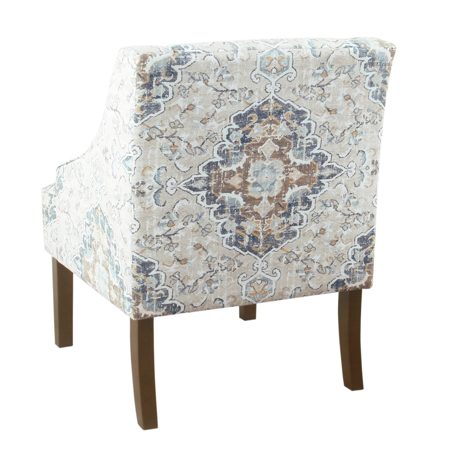 Homepop Home Decor Upholstered Swoop Arm Accent Chair,Antique Ebony
