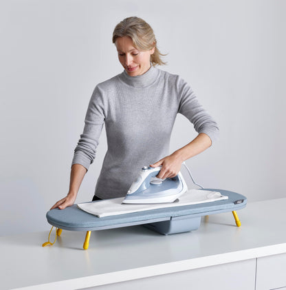 Joseph Joseph Pocket Max Portable Folding Tabletop Ironing Board, 35" Surface, Integrated Iron Storage Hook, Compact Design