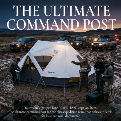 KingCamp Canvas Tent for Camping, 4 Seasons Large Waterproof & Windproof Luxury Glamping Tent with Stove Jack for Family Outdoor Camping, Hunting & Parties
