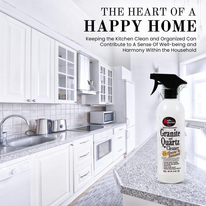 Rock Doctor Granite & Quartz Cleaner Spray 24 oz.Can, Cleans Tile, Marble, Kitchen Countertop, and Natural Stone Surfaces, Streak-Free Shine Pack of 2