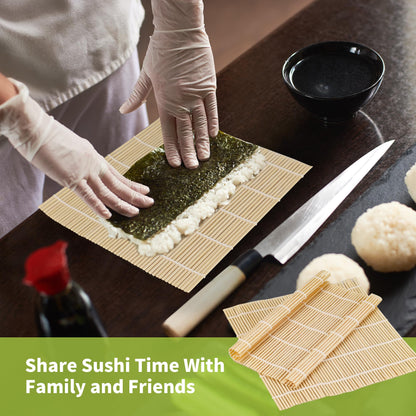 Axigundaone 20 Pcs Bamboo Sushi Rolling Mat Bulk, 9.5 x 8.9 Inch Bamboo Square Sushi Mat Roller, Sushi Making Roller Mats for Beginners, Sushi Party