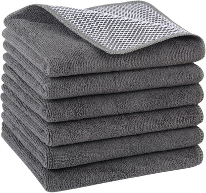 15inchx25inch 6pack) KinHwa Kitchen Washcloths for Dishes Absorbent Microfiber Dish Cloths Dish Towels for Kitchen