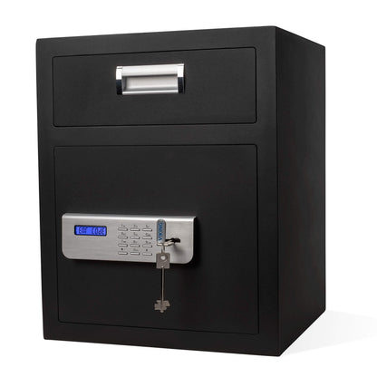 Viking Security Safe VS-48DS Heavy Duty Depository Safe with Drop Slot – Large Digital Keypad Box for Cash, Documents & Valuables – Anti-Fish Design, Motorized Lock, LED Light – For Business Use