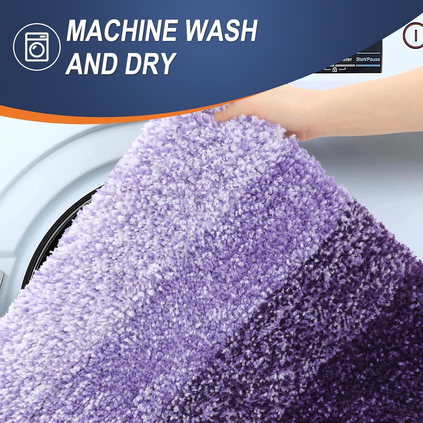 OLANLY Bathroom Rugs - Extra Soft Microfiber Mat 36x24 | Quick Dry, Machine Washable, Rubber Backing, Violet