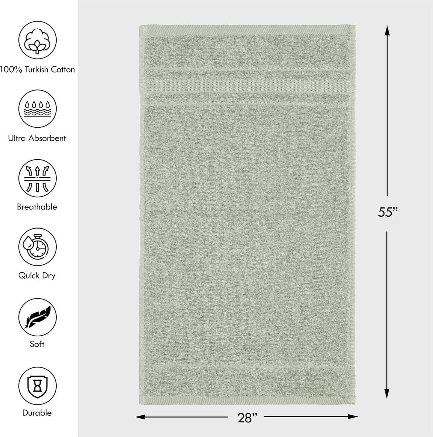 2 Pack 100% 28 55 inches, Melissa Linen, Bath Towels Turkish Cotton Towels for Bathroom, Absorb Water, Quick Dry, Soft