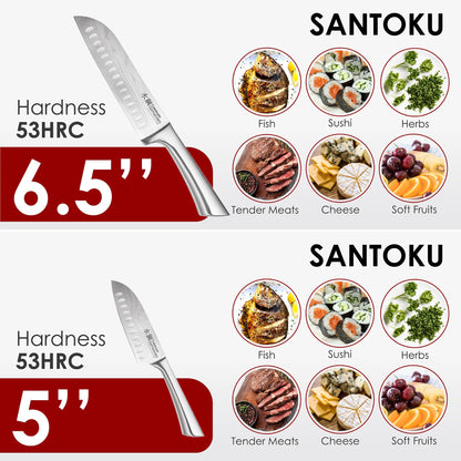 Cuisine::pro Damashiro Knife Block (Hiryu, 10-Piece Set) - Premium Japanese Steel Knife Set with Acacia Wood Block & Tempered Glass Window - Damascus-Inspired Blade