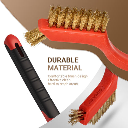 6 Pieces Brass Brush Set, Brass bristles for Cleaning Welding Slag and Rust,Scratch Brush with Mini Head & Hanging Hole for Everyday Cleaning
