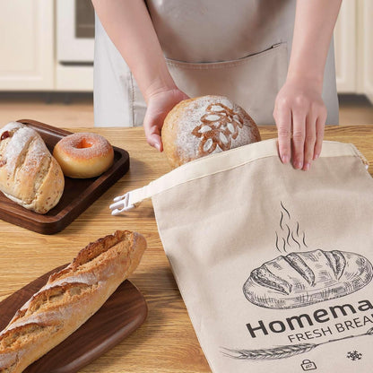 1 Pack 17 12.6 Inches Beeswax Bread Bags for Sourdough,Reusable Organic Linen Beeswax Bread Bag for Homemade Sourdough