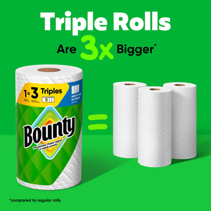 Bounty Select-A-Size Paper Towels, White, 8 Triple Rolls = 24 Regular Roll