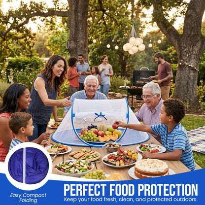 Iconikal 2-Pack Jumbo Folding Mesh Food Tent 43x21-Inch Wind-Resistant Zippered Door Picnic BBQ Outdoor Camping Food Cover Insect Protection