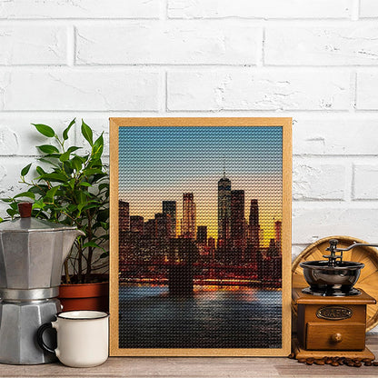 EATUKYIC New York City Manhattan Bridge Skyline Diamond Art Painting Kits for Adults Full Drill 5D DIY Craft for Home Decor Gift 12"x16"