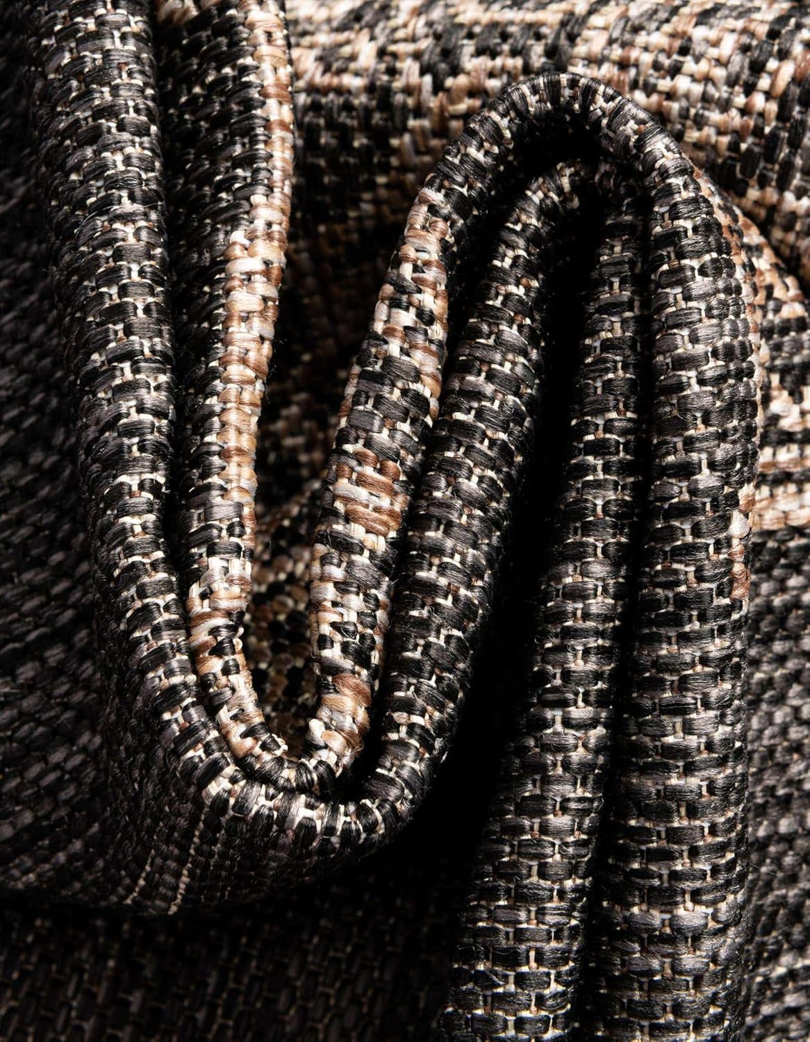 Unique Loom Outdoor Traditional Area Rug - Antique, 2' x 3' 1" Rectangle, Charcoal Gray/Natural Collection