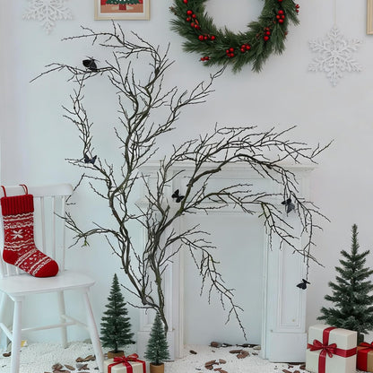 74.8inch Long Malleable Black Halloween Tree Weeping Branches Twigs Greenery Garland Hanging Moss Faux Ghost Grape Vine for Haunted Forest Outdoor Mantel Fireplace Porch Arch Stairway Yules Decor (2)